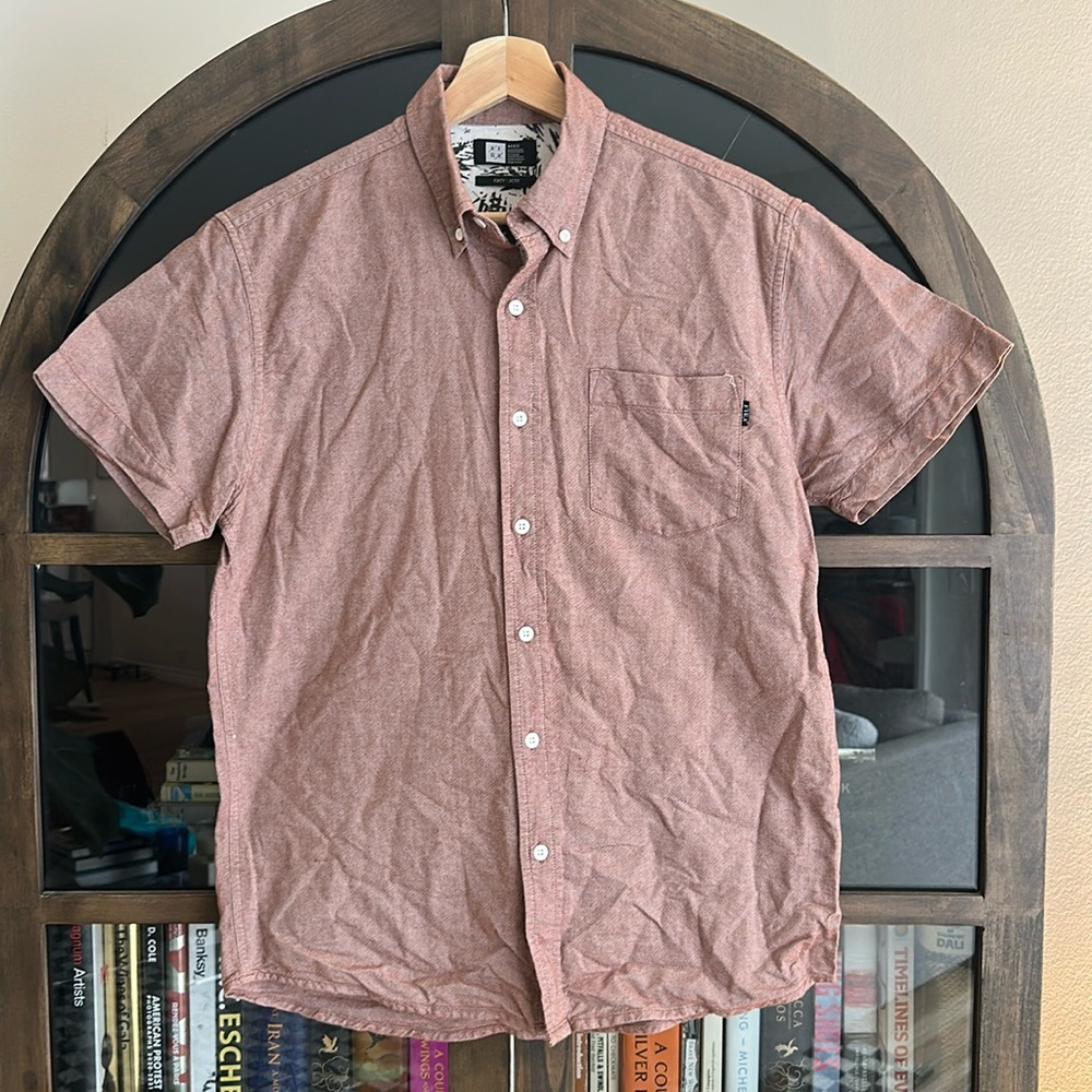 Men’s Red Short Sleeve Button Down